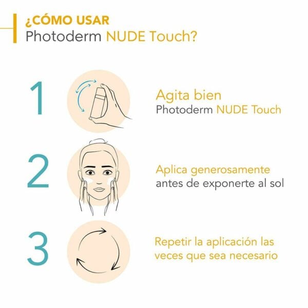 Photoderm Nude Touch Dore Tinte Spf 50+ 40 Ml Bioderma - Imagen 3