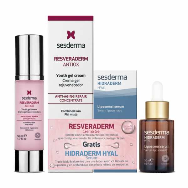 Kit Resveraderm Concentrado X 50 Ml Gratis Hidraderm Hyal Serum X 30 Ml